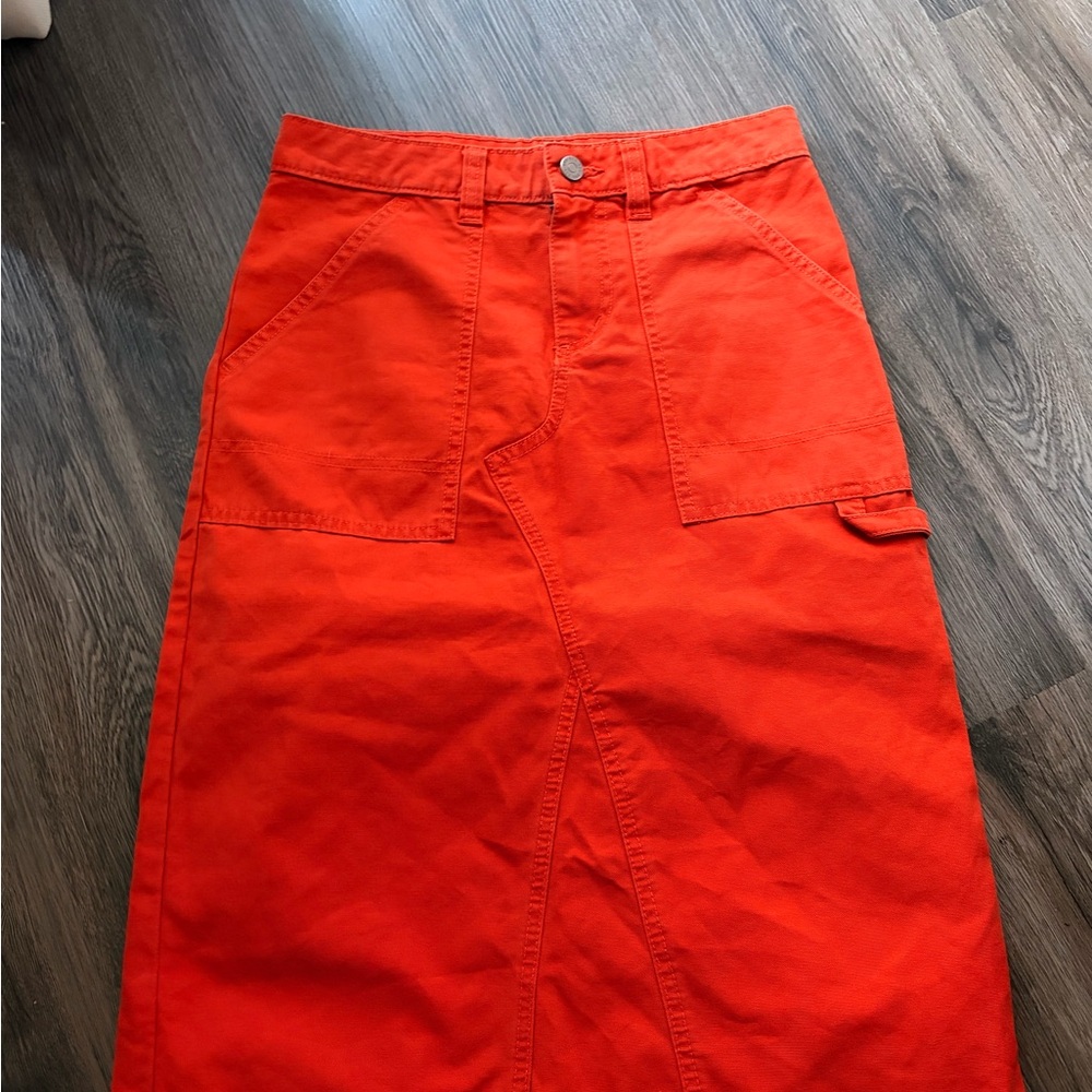 BDG Bright Orange Pencil Skirt